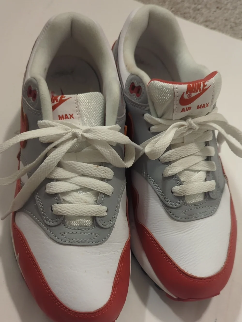 Nike Kids White, Gray & Orange Air Max Sneakers